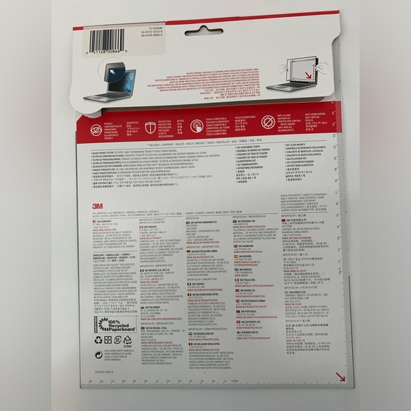 3M 12.5” Black Privacy Filter For Laptop Screen - Picture 3 of 3